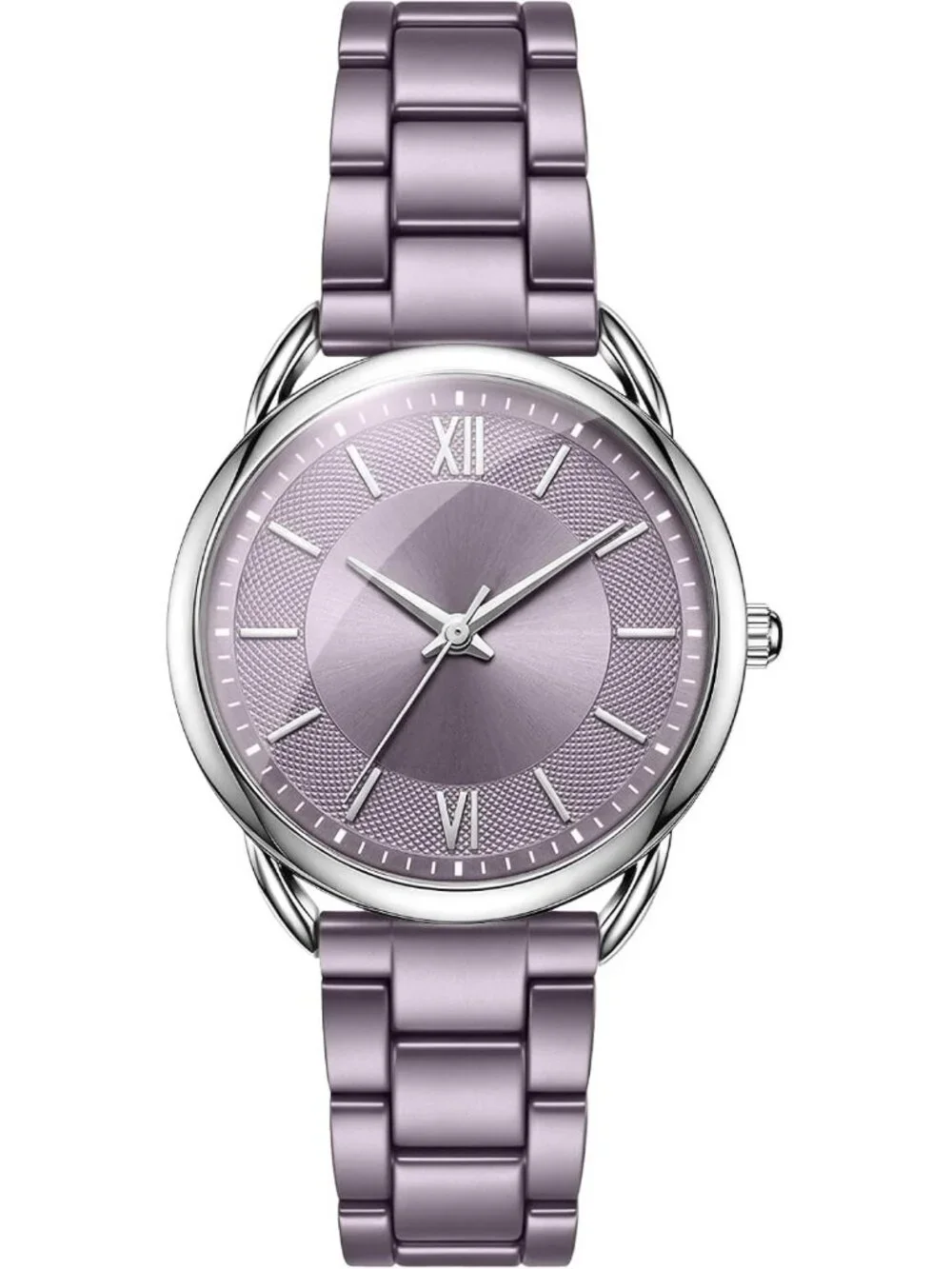 Women's Light Coffee Roman Numeral Dial Analog Alloy Steel Strap Quartz Watches